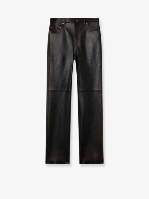 Golden Goose Golden Goose Peg Leather Trousers Brown Women