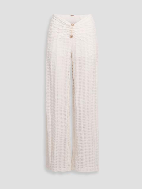 Cult Gaia Celyse embellished jacquard straight-leg pants