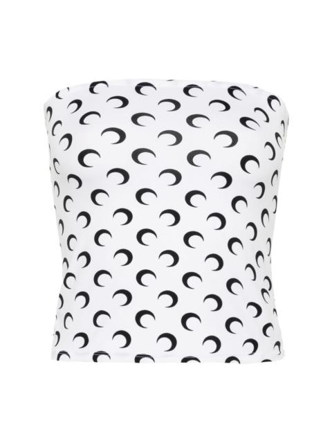Marine Serre Crescent Moon-print tube top