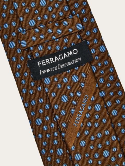 FERRAGAMO Pois print silk tie