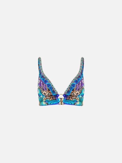CAMILLA HIGH TRIANGLE BIKINI TOP WITH RING FRONT