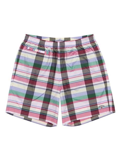 adidas adidas originals x NOAH Water Repellent Shorts waterproof Plaid Red GE1261
