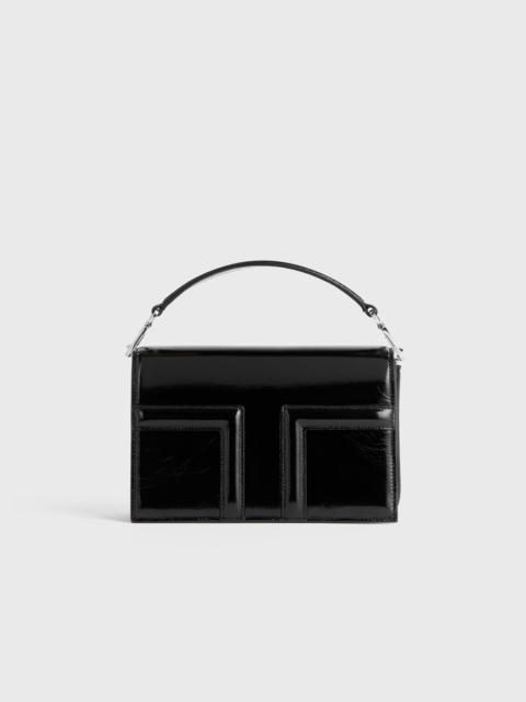TOTEME Mini T-flap naplack bag black
