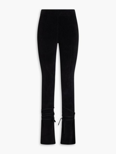 JACQUEMUS Duci lace-up ribbed-knit slim-leg pants