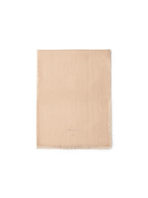 Santoni Camel and beige cashmere two-tone scarf