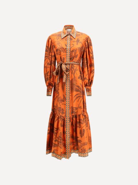 ALÉMAIS Monkey Dance Silk Shirtdress