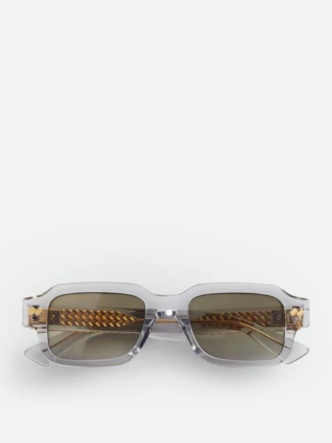 Bottega Veneta Intrecciato Rectangular Sunglasses