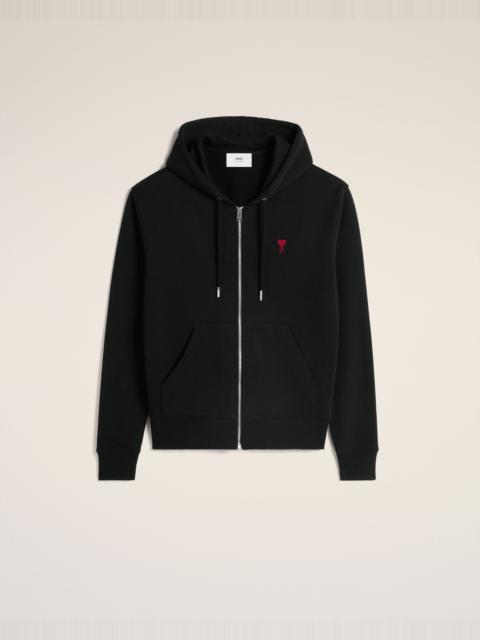 AMI Paris RED AMI DE COEUR ZIPPED HOODIE