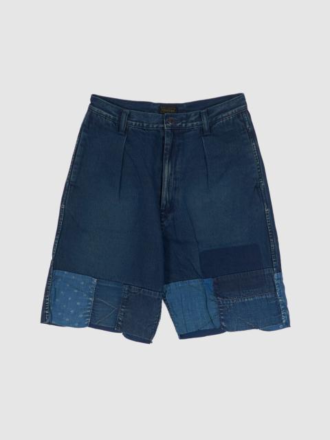 Kapital Kapital Denim Linen Patchwork Shorts