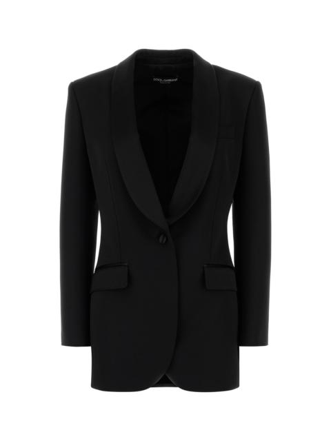 Dolce & Gabbana Black stretch wool blend blazer