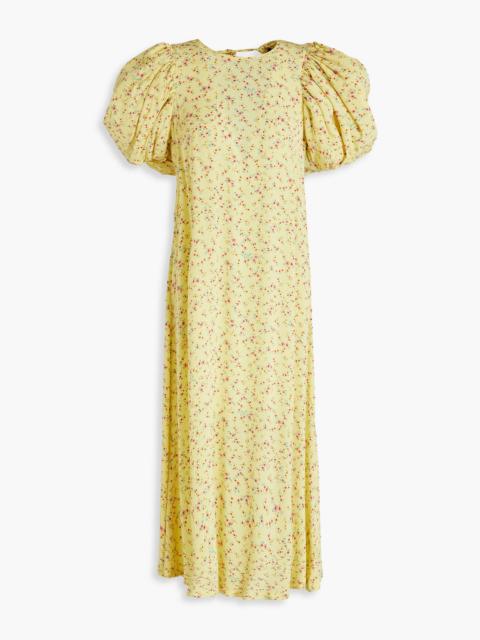 ROTATE Floral-print jacquard midi dress