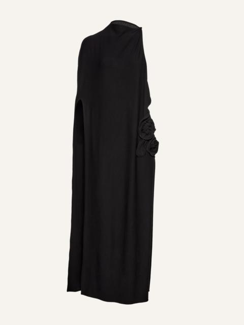 MAGDA BUTRYM One-shoulder cape maxi dress in black