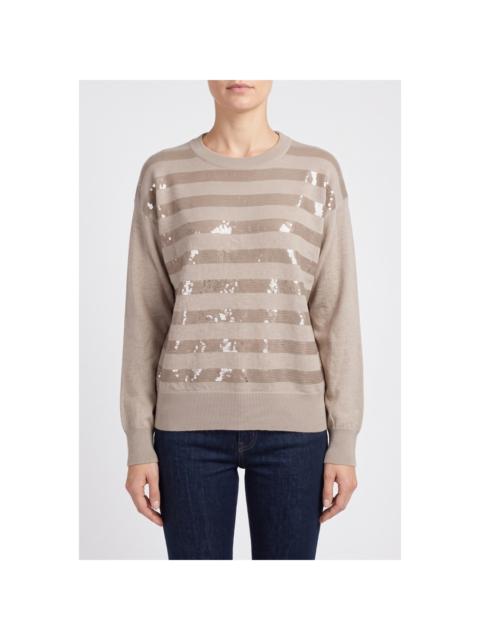 Brunello Cucinelli Brunello Cucinelli Women'S 100% Cashmere Sequin Beige Sweater Nwt