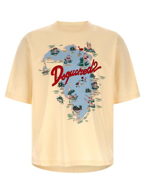 DSQUARED2 Printed T-Shirt Beige