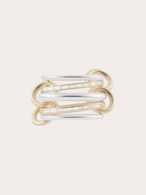 Spinelli Kilcollin Salix 18K Gold Sterling Silver and Diamond Linked Rings