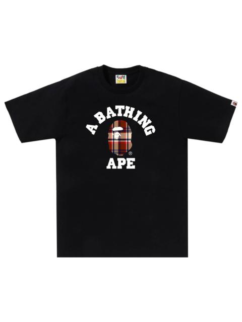 A BATHING APE® BAPE Check College Tee 'Black/Red'
