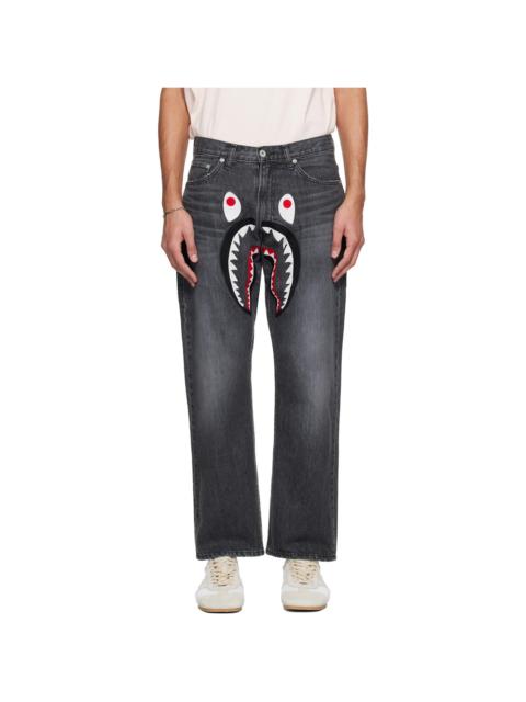A BATHING APE® Black Shark Loose Fit 13 oz Jeans
