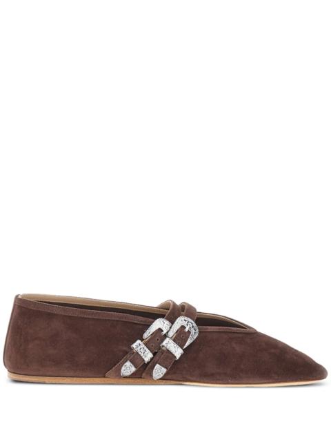 LE MONDE BÉRYL Le Monde Beryl Claudia Buckled Suede Ballet Flats
