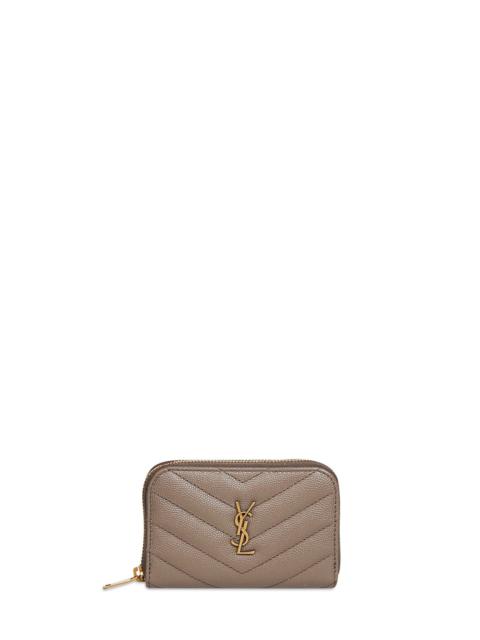 SAINT LAURENT Saint Laurent Women Light Taupe Cassandre Zipped Change Purse