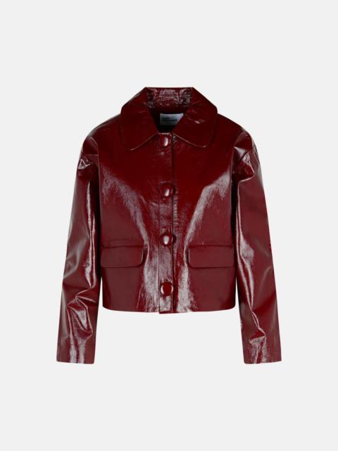 self-portrait BURGUNDY LEATHER JACKET