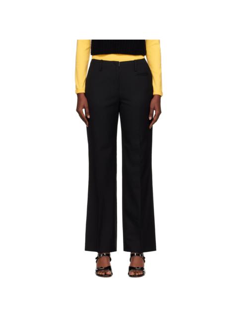 NOTHING WRITTEN Black Low-Rise Tailored Wool Trousers