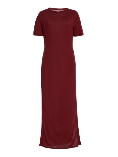SAINT LAURENT Wool Maxi Dress burgundy