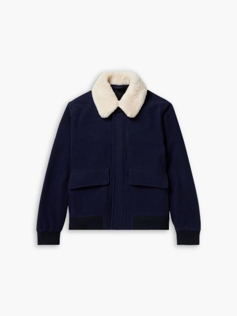Other Designers Shearling-trimmed wool-blend felt bomber jacket
