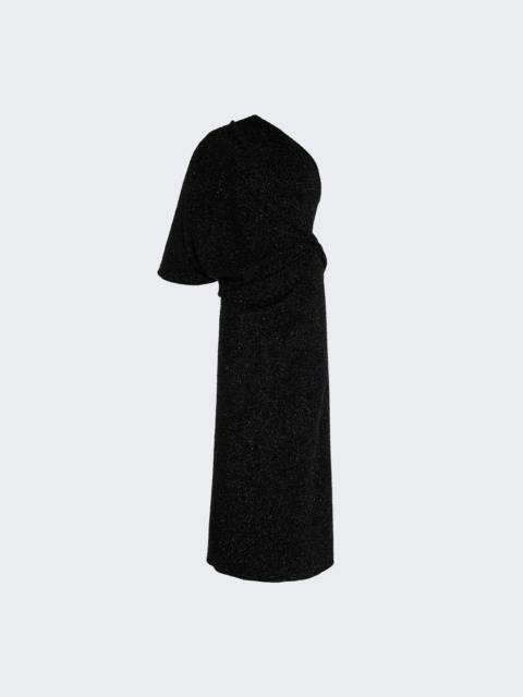 The Row Dorota Asymmetric Draped Dress Black
