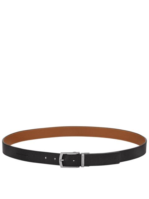 Longchamp Le Foulonné Men's belt Black/Caramel - Leather