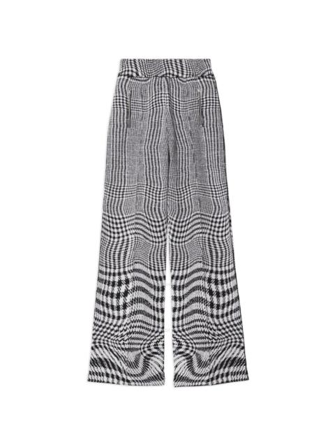 Burberry Warped Houndstooth Jacquard Wool-blend Trousers, Size Small
