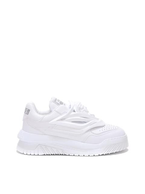 VERSACE white leather odissea sneakers
