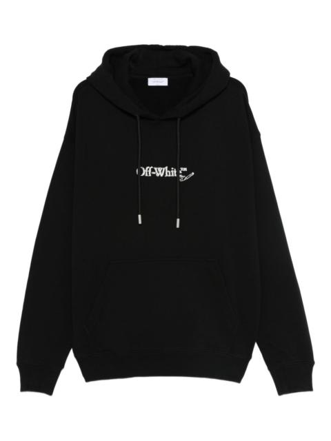 Off-White logo-embroidered drawstring hoodie
