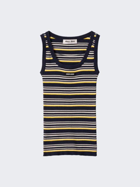 Miu Miu Striped Tank Top Bleu
