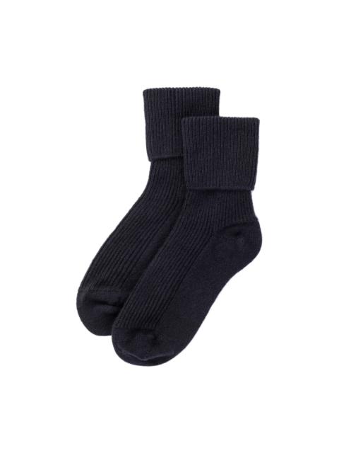 Johnstons of Elgin Women's Navy Cashmere Lounge Socks