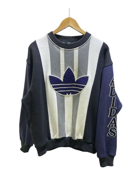 adidas Vintage 80-90s Adidas Trefoil Striped Sweatshirt