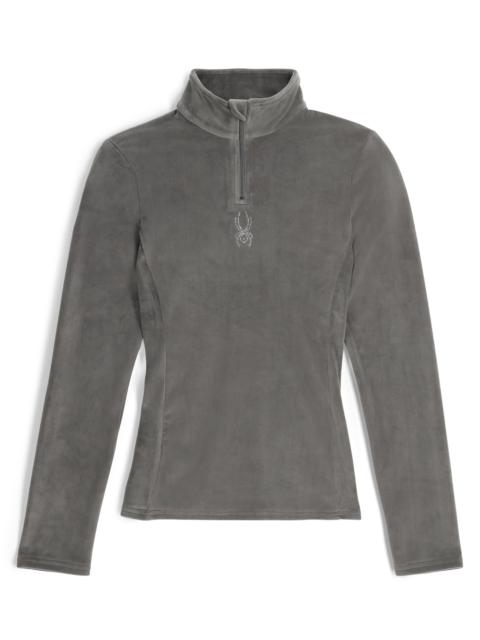 SPYDER Womens Shimmer Bug Half Zip T-Neck - Storm