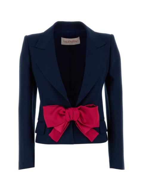 Valentino Garavani Women Navy Blue Viscose Blazer