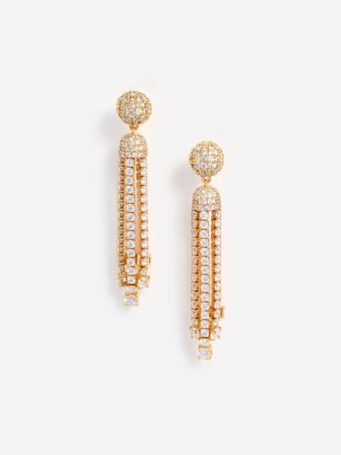 self-portrait Gold Crystal Cluster Tiered Earrings