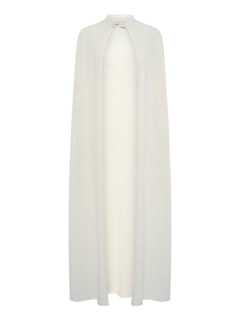 GABRIELA HEARST Laleh Knit Cape in Off White Mulberry Silk