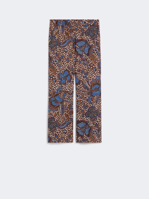 WEEKEND Max Mara Printed basketweave cotton trousers - TOBACCO