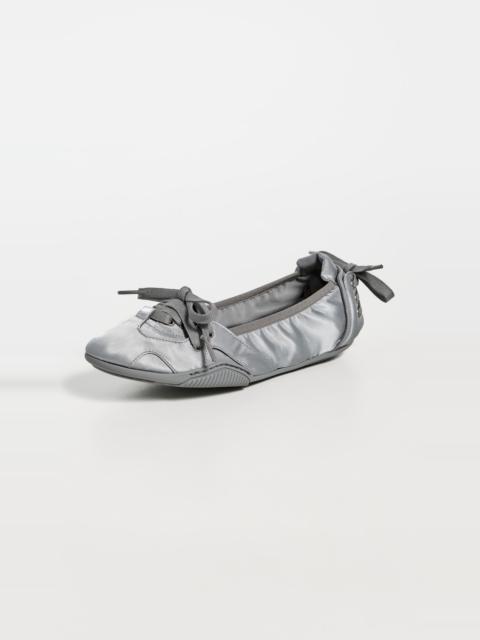 Acne Studios Lace Up Satin Ballet Flats