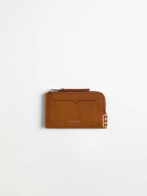 JW Anderson LEATHER LOAFER ZIP WALLET IN TAN