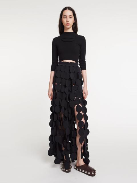 A.W.A.K.E. MODE MULTI CIRCLE LAYERED MAXI SKIRT BLACK