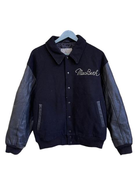 Other Designers Vintage Macbeth Leather Sleeve Wool Varsity Jacket
