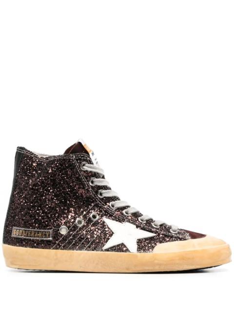 Golden Goose Golden Goose Women "Francy Penstar" Glitter Upper Suede Toe Leather Star And List