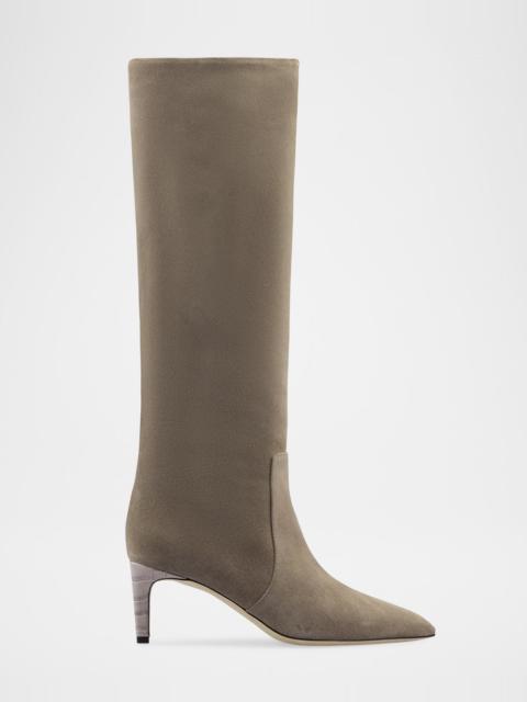 PARIS TEXAS Suede Stiletto Knee-High Boots