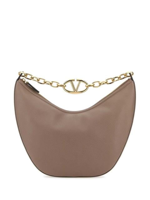 Valentino Valentino Garavani Women Antiqued Pink Leather Medium Hobo Vlogo Moon Shoulder Bag