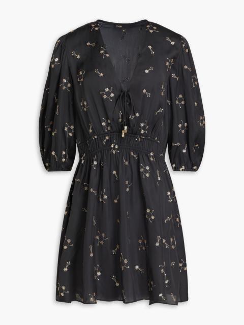 maje Sequin-embellished satin mini dress
