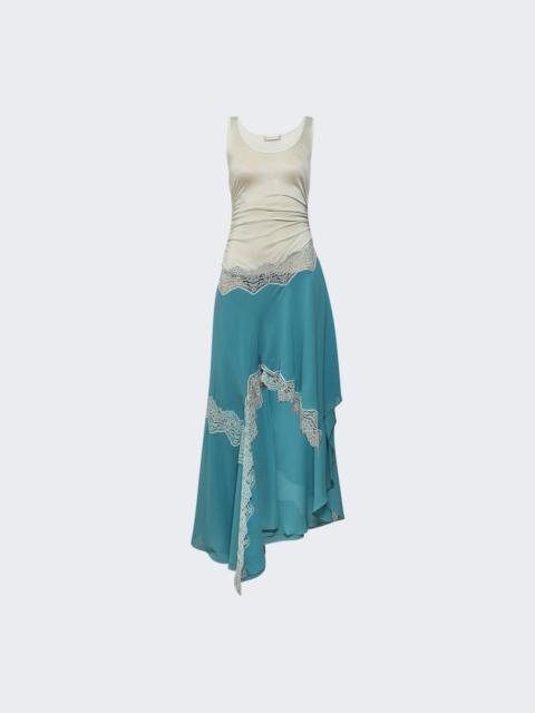 CHRISTOPHER ESBER Cutaway Lace Gathered Tank Dress Yves Blue