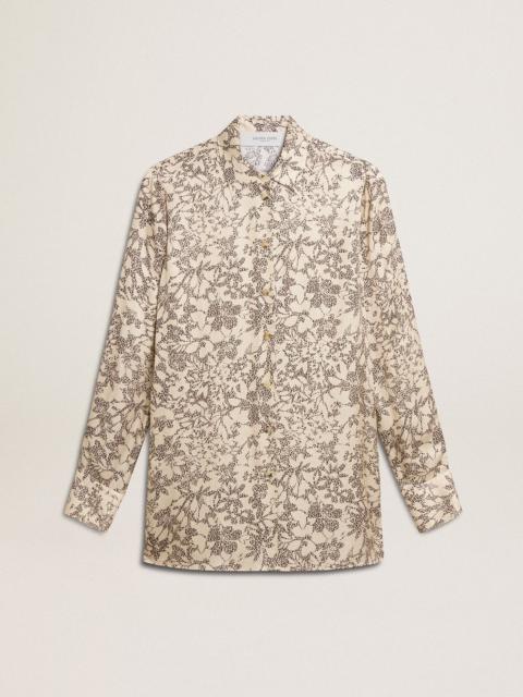 Golden Goose Women's silk blend pajama shirt with a floral print